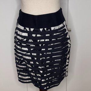 Robert Rodriguez Skirt Black / White Silk Abstract Print size 4